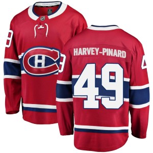 Montreal Canadiens Rafael Harvey-Pinard Official Red Fanatics Branded Breakaway Youth Home NHL Hockey Jersey