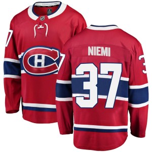 Montreal Canadiens Antti Niemi Official Red Fanatics Branded Breakaway Youth Home NHL Hockey Jersey