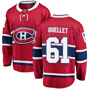 Montreal Canadiens Xavier Ouellet Official Red Fanatics Branded Breakaway Youth Home NHL Hockey Jersey