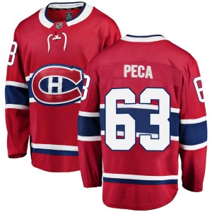 Montreal Canadiens Matthew Peca Official Red Fanatics Branded Breakaway Youth Home NHL Hockey Jersey