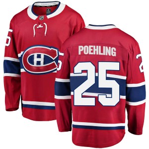 Montreal Canadiens Ryan Poehling Official Red Fanatics Branded Breakaway Youth Home NHL Hockey Jersey