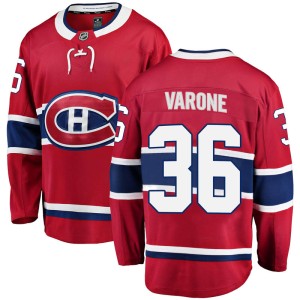 Montreal Canadiens Phil Varone Official Red Fanatics Branded Breakaway Youth Home NHL Hockey Jersey