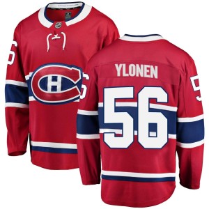 Montreal Canadiens Jesse Ylonen Official Red Fanatics Branded Breakaway Youth Home NHL Hockey Jersey