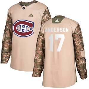Montreal Canadiens Josh Anderson Official Camo Adidas Authentic Adult Veterans Day Practice NHL Hockey Jersey