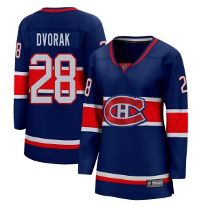 Montreal Canadiens Christian Dvorak Official Blue Fanatics Branded Breakaway Women's 2020/21 Special Edition NHL Hockey Jersey