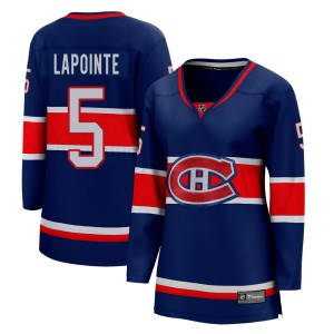 Montreal Canadiens Guy Lapointe Official Blue Fanatics Branded Breakaway Women's 2020/21 Special Edition NHL Hockey Jersey