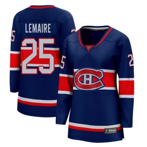 Montreal Canadiens Jacques Lemaire Official Blue Fanatics Branded Breakaway Women's 2020/21 Special Edition NHL Hockey Jersey