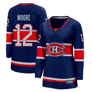 Montreal Canadiens Dickie Moore Official Blue Fanatics Branded Breakaway Women's 2020/21 Special Edition NHL Hockey Jersey