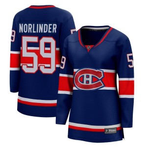 Montreal Canadiens Mattias Norlinder Official Blue Fanatics Branded Breakaway Women's 2020/21 Special Edition NHL Hockey Jersey