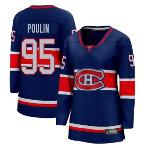 Montreal Canadiens Kevin Poulin Official Blue Fanatics Branded Breakaway Women's 2020/21 Special Edition NHL Hockey Jersey