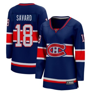 Montreal Canadiens Serge Savard Official Blue Fanatics Branded Breakaway Women's 2020/21 Special Edition NHL Hockey Jersey