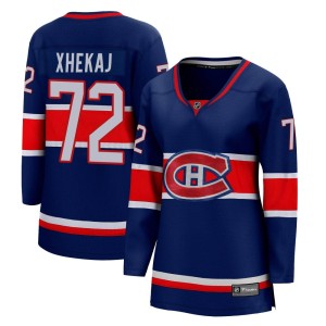 Montreal Canadiens Arber Xhekaj Official Blue Fanatics Branded Breakaway Women's 2020/21 Special Edition NHL Hockey Jersey