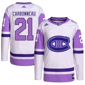 Montreal Canadiens Guy Carbonneau Official White/Purple Adidas Authentic Adult Hockey Fights Cancer Primegreen NHL Hockey Jersey