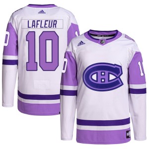Montreal Canadiens Guy Lafleur Official White/Purple Adidas Authentic Adult Hockey Fights Cancer Primegreen NHL Hockey Jersey
