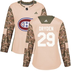 Montreal Canadiens Ken Dryden Official Camo Adidas Authentic Women's Veterans Day Practice NHL Hockey Jersey