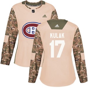 Montreal Canadiens Brett Kulak Official Camo Adidas Authentic Women's Veterans Day Practice NHL Hockey Jersey