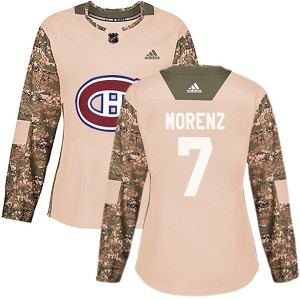 Montreal Canadiens Howie Morenz Official Camo Adidas Authentic Women's Veterans Day Practice NHL Hockey Jersey