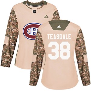 Montreal Canadiens Joel Teasdale Official Camo Adidas Authentic Women's Veterans Day Practice NHL Hockey Jersey