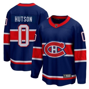 Montreal Canadiens Lane Hutson Official Blue Fanatics Branded Breakaway Adult 2020/21 Special Edition NHL Hockey Jersey