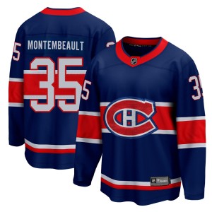 Montreal Canadiens Sam Montembeault Official Blue Fanatics Branded Breakaway Adult 2020/21 Special Edition NHL Hockey Jersey