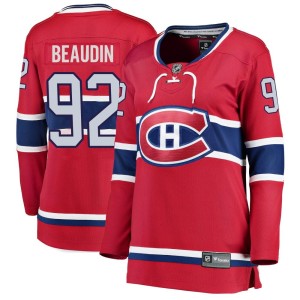 Montreal Canadiens Nicolas Beaudin Official Red Fanatics Branded Breakaway Women's Home NHL Hockey Jersey