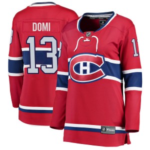 Montreal Canadiens Max Domi Official Red Fanatics Branded Breakaway Women's Home NHL Hockey Jersey