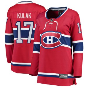 Montreal Canadiens Brett Kulak Official Red Fanatics Branded Breakaway Women's Home NHL Hockey Jersey