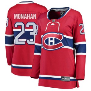 Montreal Canadiens Sean Monahan Official Red Fanatics Branded Breakaway Women's Home NHL Hockey Jersey