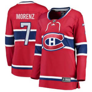 Montreal Canadiens Howie Morenz Official Red Fanatics Branded Breakaway Women's Home NHL Hockey Jersey