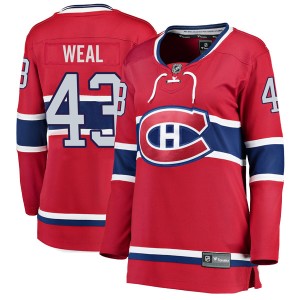 Montreal Canadiens Jordan Weal Official Red Fanatics Branded Breakaway Women's Home NHL Hockey Jersey