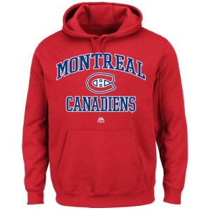 Montreal Canadiens Official Red Majestic Adult Heart & Soul Hoodie -