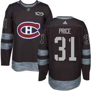 Montreal Canadiens Carey Price Official Black Adidas Authentic Adult 1917-2017 100th Anniversary NHL Hockey Jersey