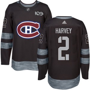 Montreal Canadiens Doug Harvey Official Black Adidas Authentic Adult 1917-2017 100th Anniversary NHL Hockey Jersey