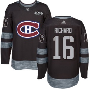 Montreal Canadiens Henri Richard Official Black Adidas Authentic Adult 1917-2017 100th Anniversary NHL Hockey Jersey