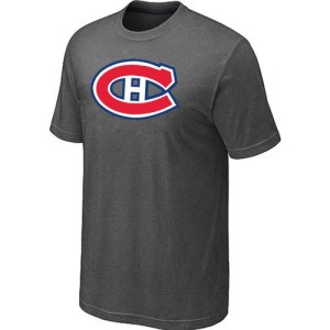 Montreal Canadiens Official Grey Adult Big & Tall Logo T-Shirt - Dark