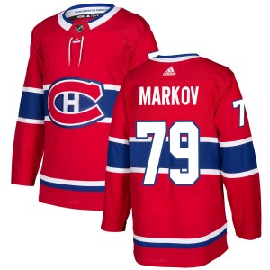 Montreal Canadiens Andrei Markov Official Red Adidas Authentic Adult NHL Hockey Jersey