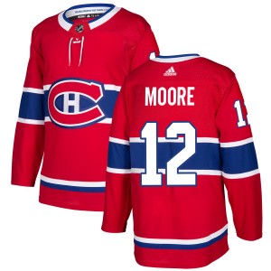 Montreal Canadiens Dickie Moore Official Red Adidas Authentic Adult NHL Hockey Jersey