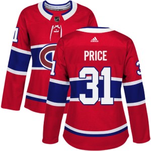 Montreal Canadiens Carey Price Official Red Adidas Authentic Women's Home NHL Hockey Jersey