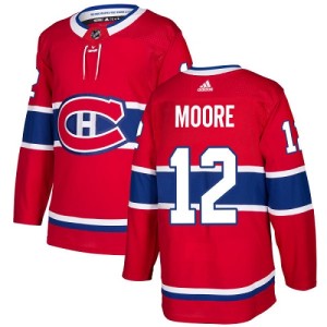 Montreal Canadiens Dickie Moore Official Red Adidas Authentic Youth Home NHL Hockey Jersey