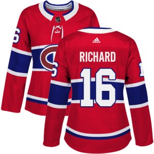 Montreal Canadiens Henri Richard Official Red Adidas Authentic Women's Home NHL Hockey Jersey