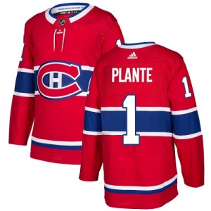 Montreal Canadiens Jacques Plante Official Red Adidas Authentic Youth Home NHL Hockey Jersey