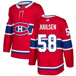 Montreal Canadiens Noah Juulsen Official Red Adidas Authentic Youth Home NHL Hockey Jersey
