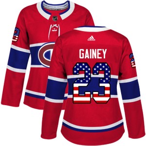 Montreal Canadiens Bob Gainey Official Red Adidas Authentic Women's USA Flag Fashion NHL Hockey Jersey