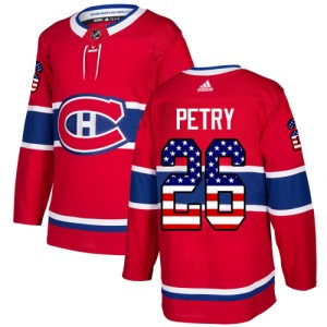 Montreal Canadiens Jeff Petry Official Red Adidas Authentic Adult USA Flag Fashion NHL Hockey Jersey
