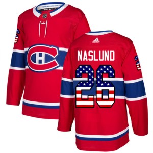 Montreal Canadiens Mats Naslund Official Red Adidas Authentic Adult USA Flag Fashion NHL Hockey Jersey