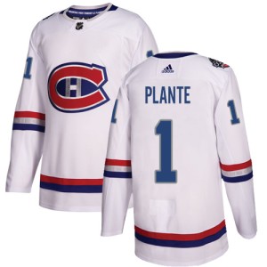 Montreal Canadiens Jacques Plante Official White Adidas Authentic Adult 2017 100 Classic NHL Hockey Jersey