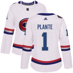 Montreal Canadiens Jacques Plante Official White Adidas Authentic Women's 2017 100 Classic NHL Hockey Jersey