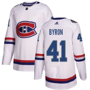 Montreal Canadiens Paul Byron Official White Adidas Authentic Youth 2017 100 Classic NHL Hockey Jersey